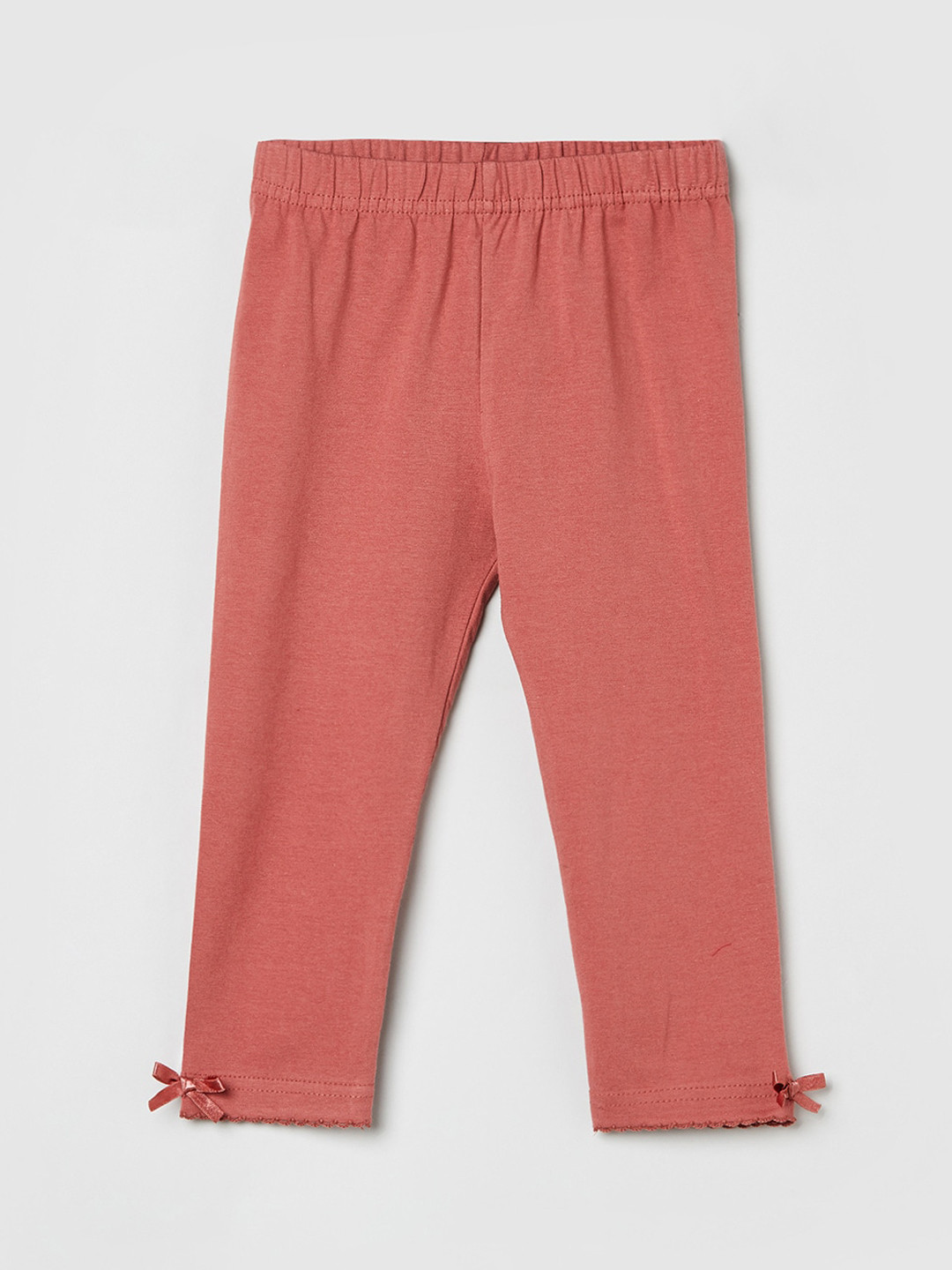 

max Girls Mauve Solid Ankle-Length Leggings