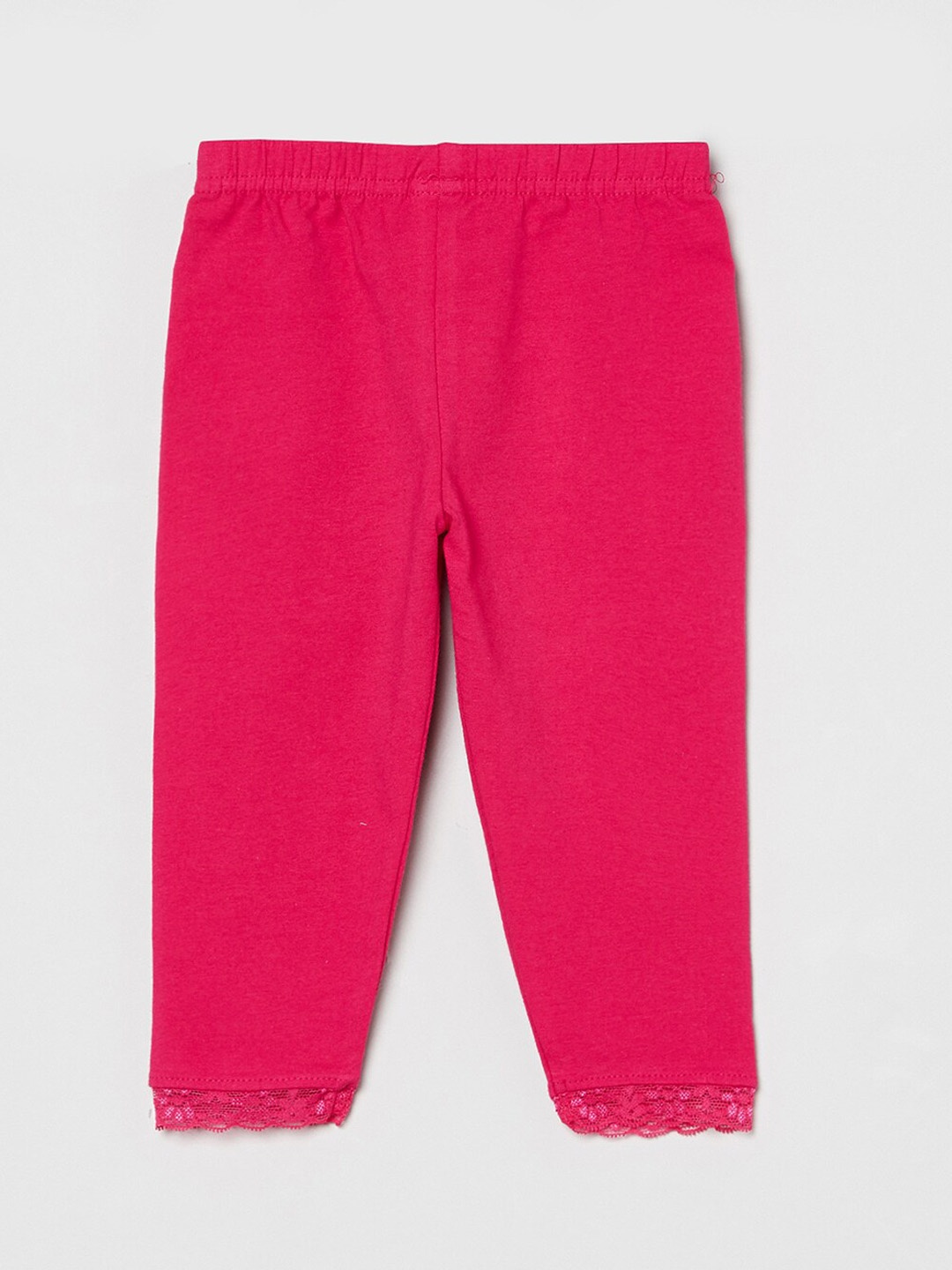 

max Girls Fuchsia Pink Solid Ankle-Length Leggings
