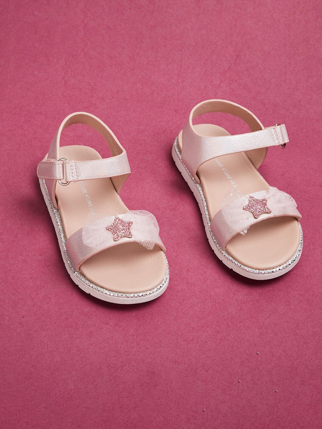 

Fame Forever by Lifestyle Girls Pink Embellished Open Toe Flats