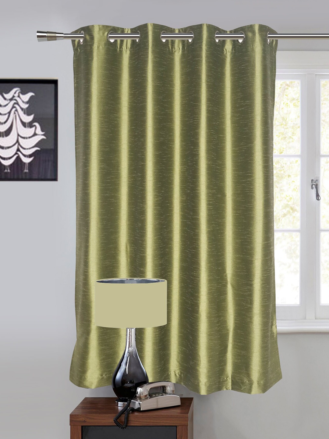 

Lushomes Fluorescent Green Solid Window Curtain
