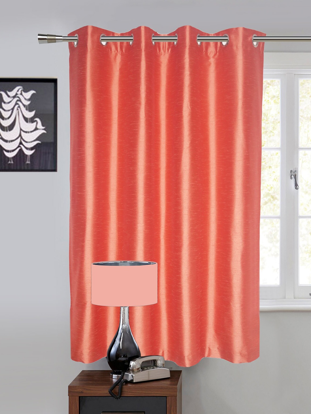 

Lushomes Orange Window Curtain