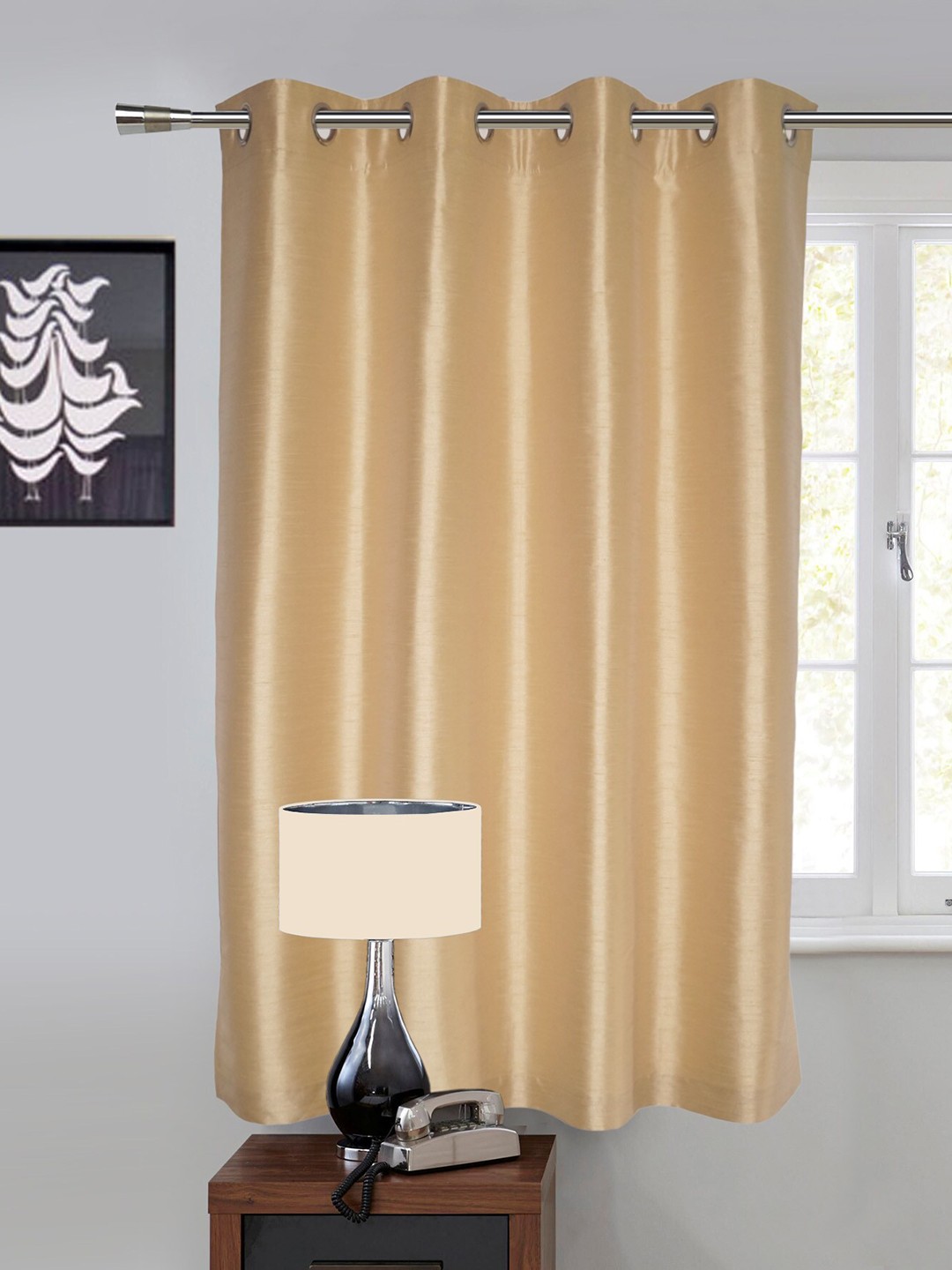 

Lushomes Beige Window Curtain