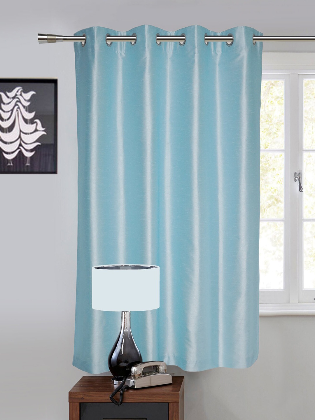 

Lushomes Blue Window Curtain
