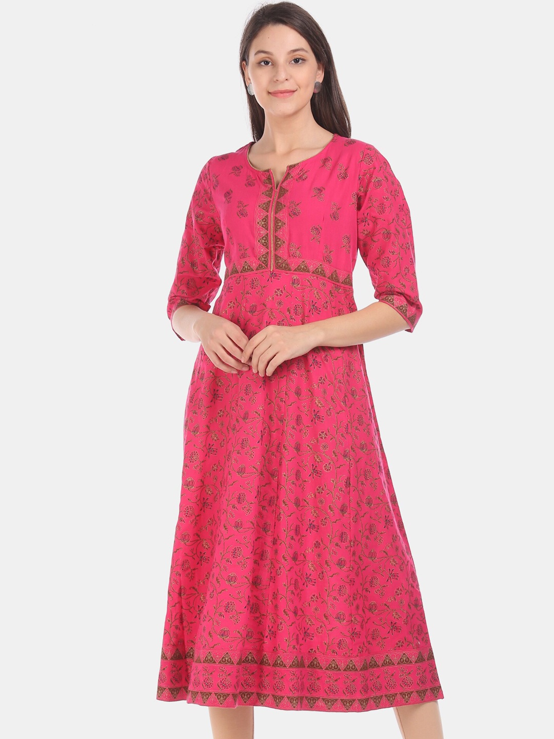 

Anahi Women Pink Floral Printed Kurta