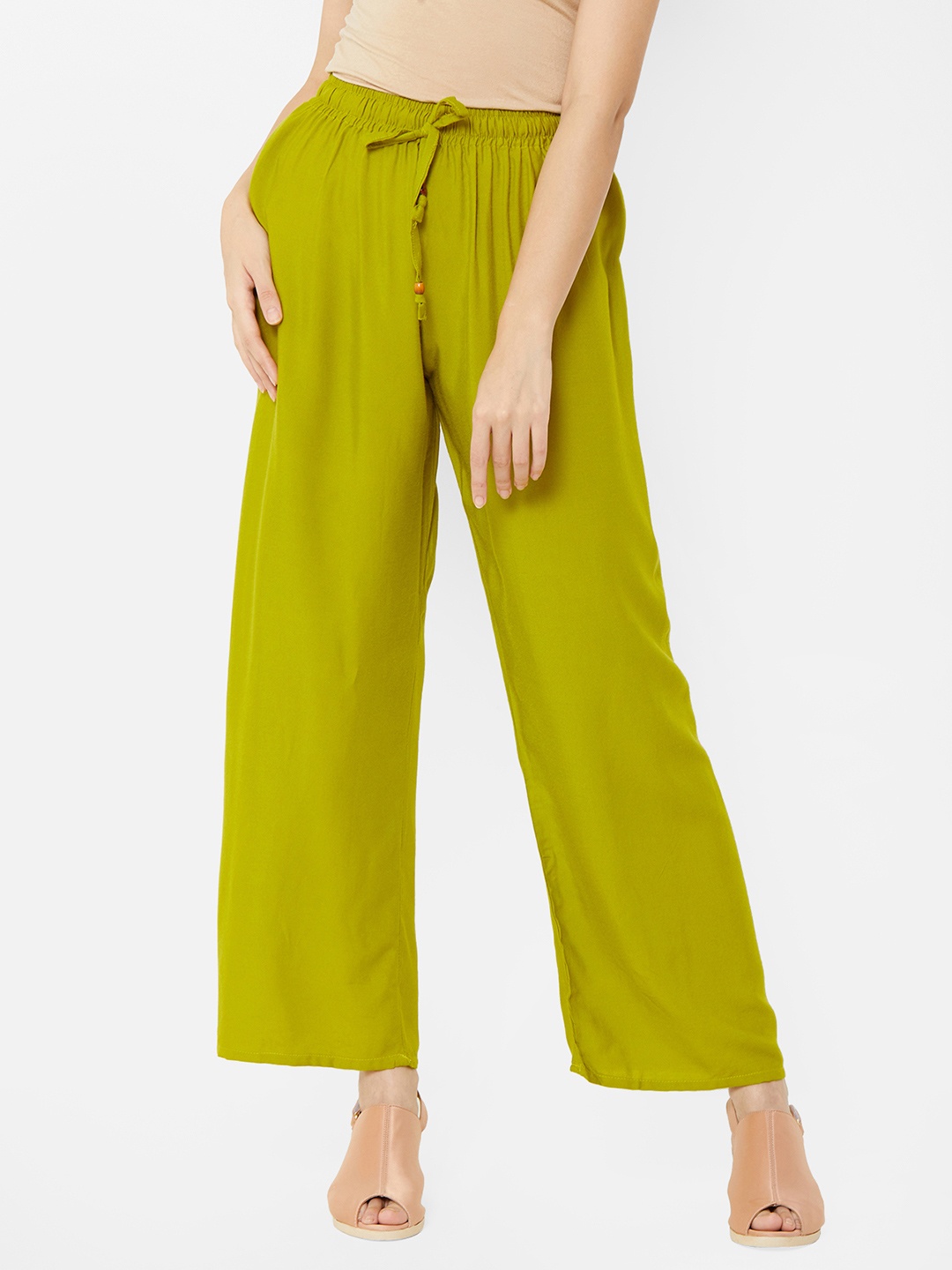 

ZOLA Women Green Loose Fit Parallel Trousers
