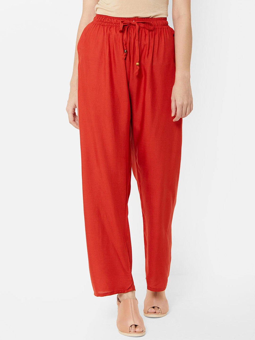 

ZOLA Women Maroon Loose Fit Parallel Trousers