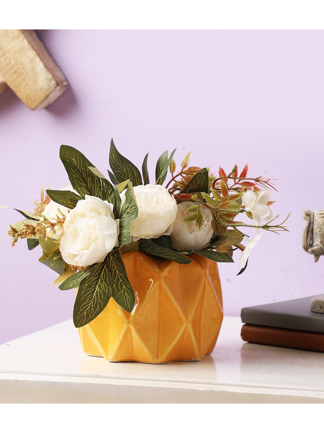

The Decor Mart Orange Textured Ceramic Planter