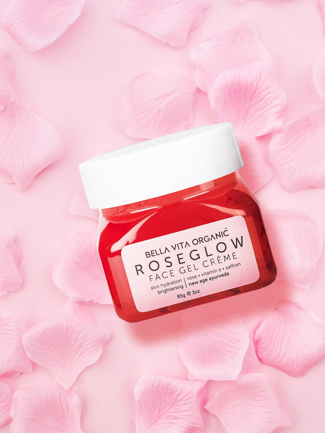 

Bella Vita Organic Rose Glow Face Gel - Pore Minimising - Oil Control - 85 g, Red
