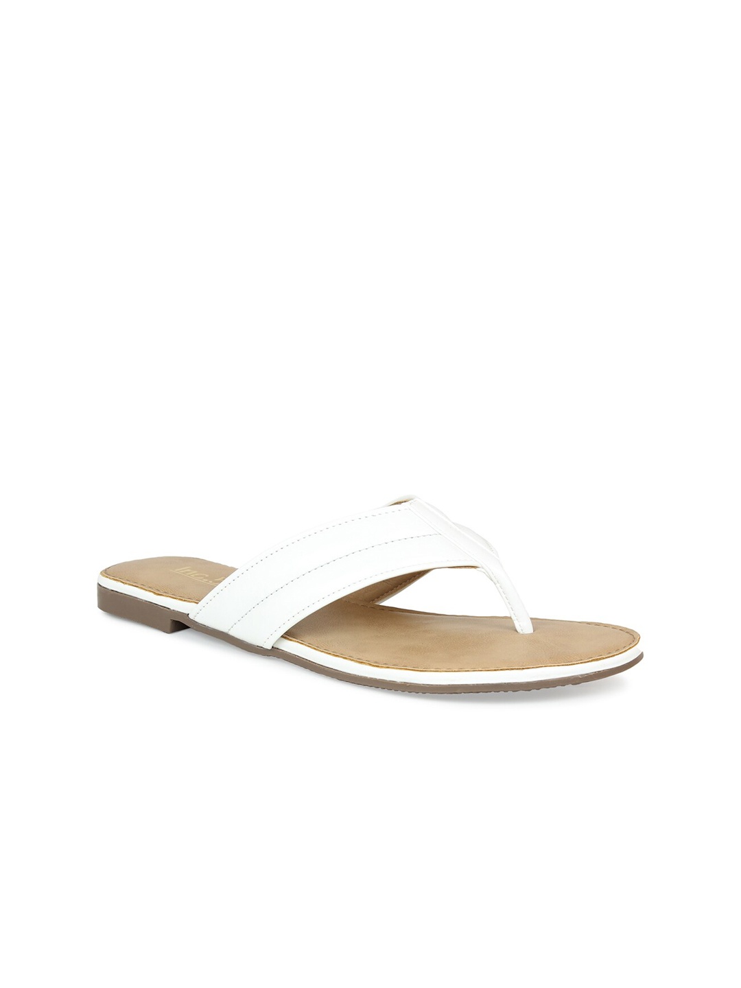 

Inc 5 Women White T-Strap Flats