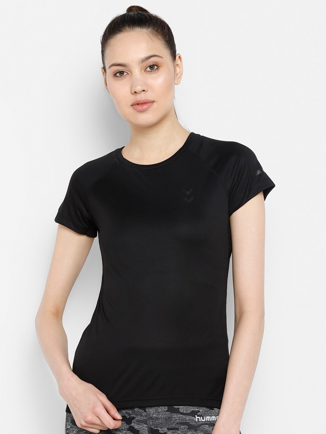 

hummel Women Black Solid T-shirt