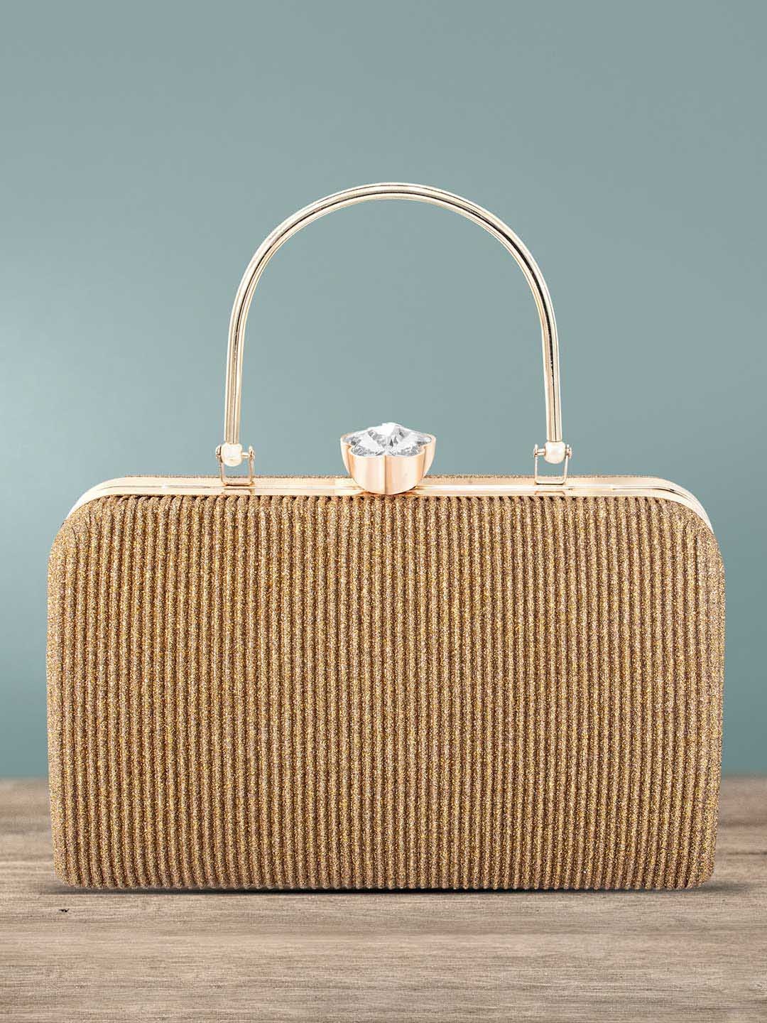

Peora Gold-Toned Textured Purse Clutch