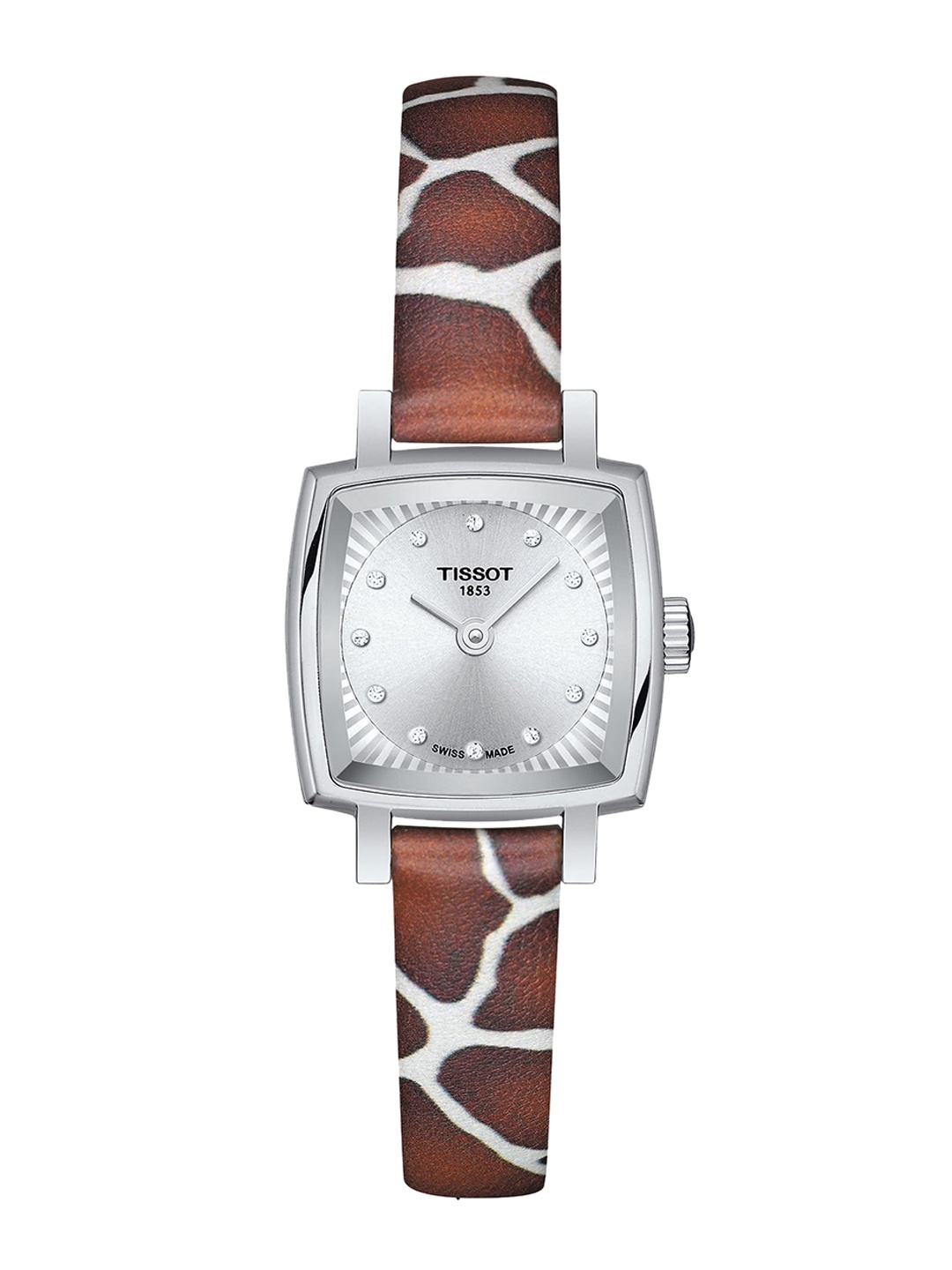 

TISSOT Women Silver-Toned Embellished Dial & Brown Straps Analogue Watch T0581091703600