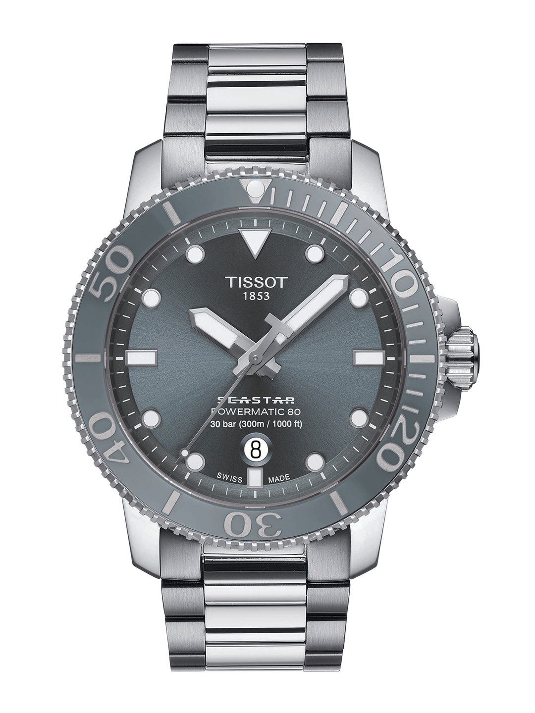 

TISSOT Men Grey Dial Bracelet Style Straps Analogue - T1204071108101