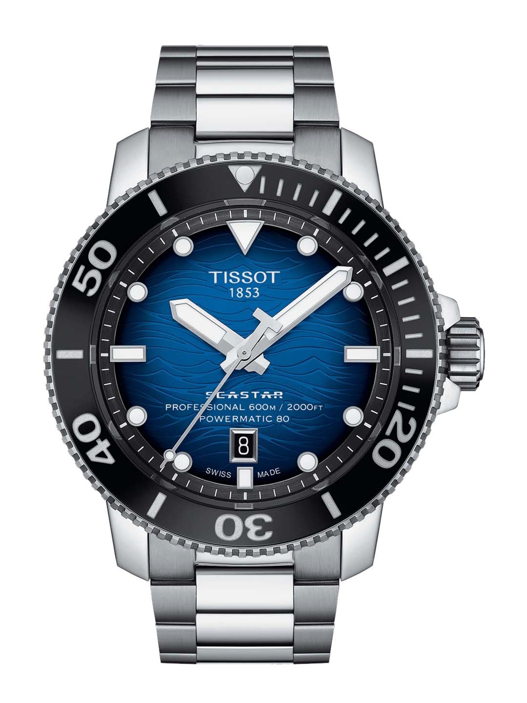 

TISSOT Men Blue Dial Stainless Steel Bracelet Style Automatic Motion Powered Watch