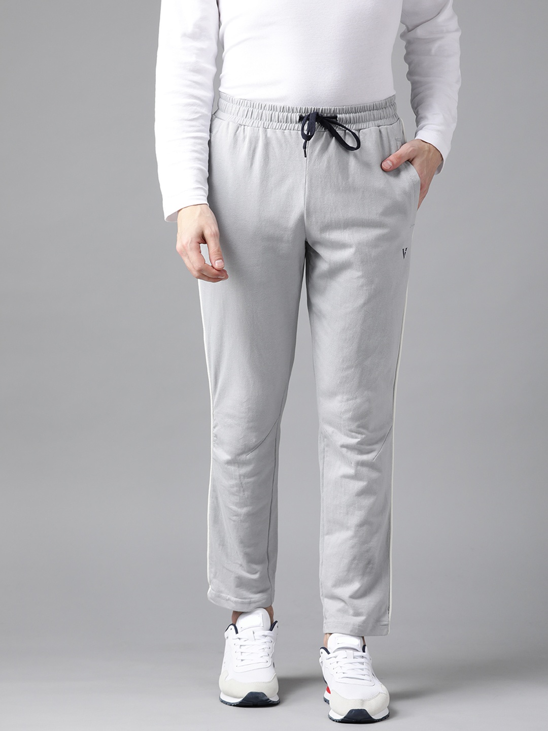 

Van Heusen Sport Men Grey Solid Pure Cotton Track Pants