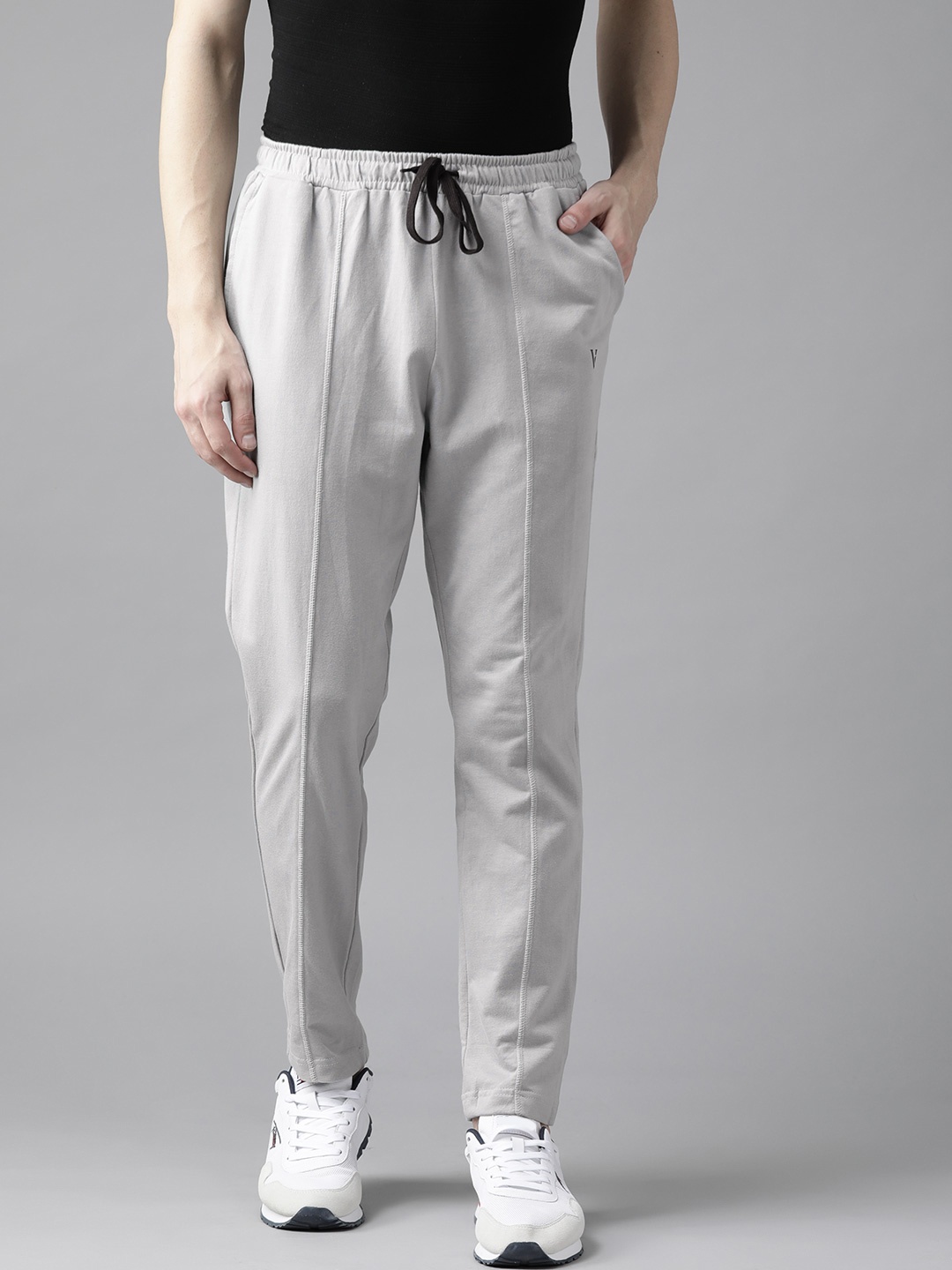 

Van Heusen Sport Men Grey Solid Pure Cotton Track Pants