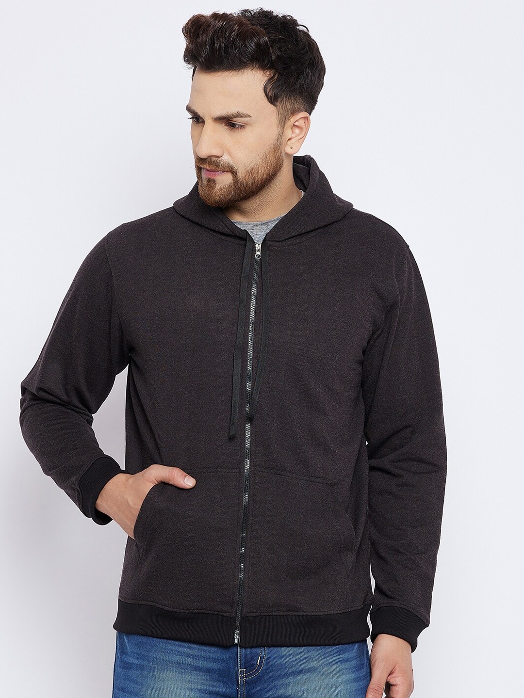 

FRENCH FLEXIOUS Men Black Hooded Sweatshirt
