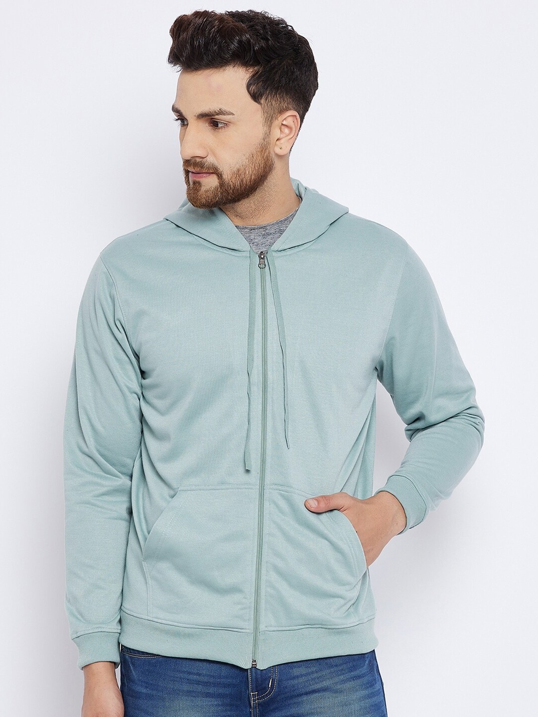 

FRENCH FLEXIOUS Men Blue Hooded Sweatshirt