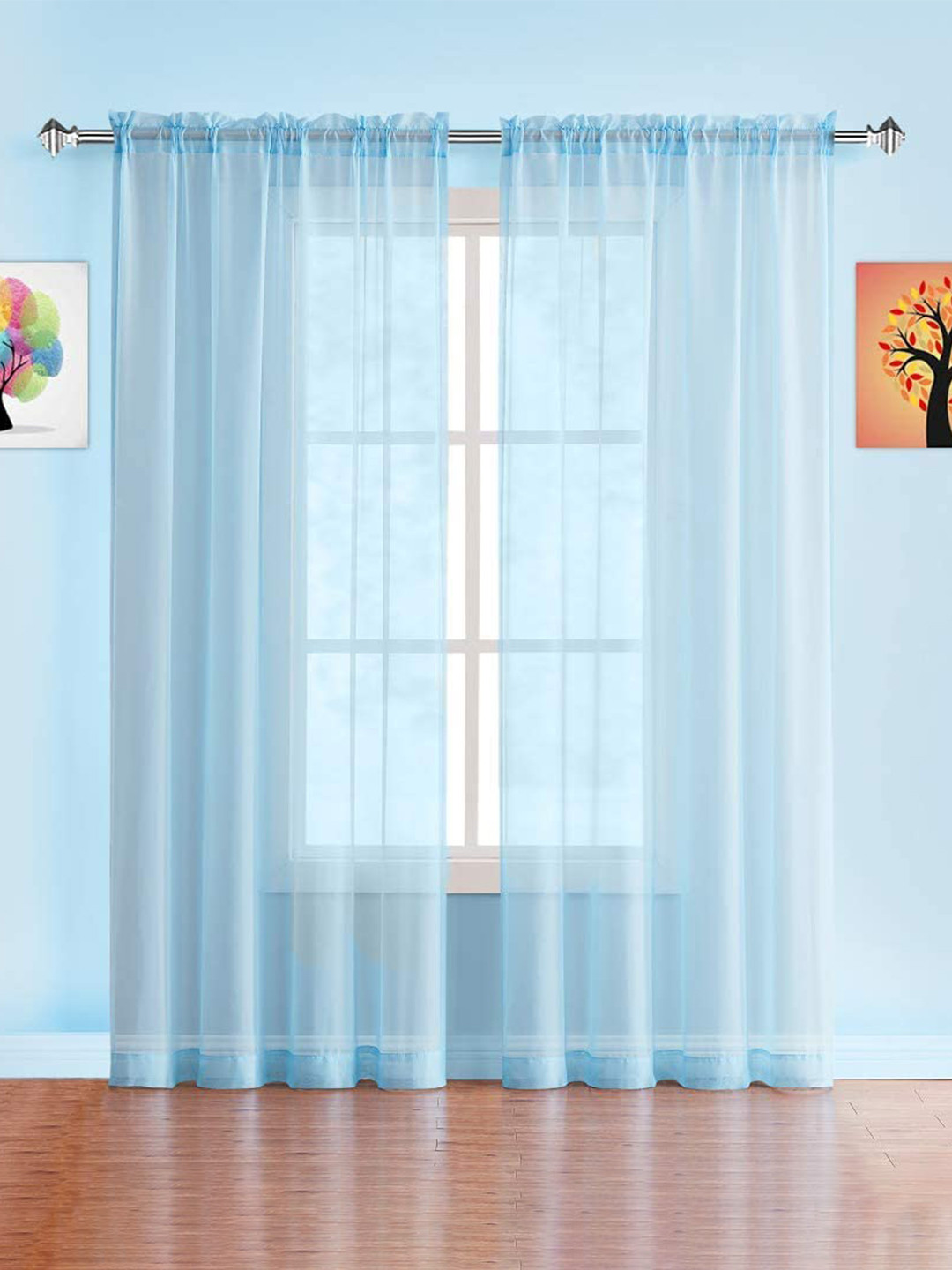 

URBAN SPACE Set of 2 Turquoise Blue Long Door Curtain