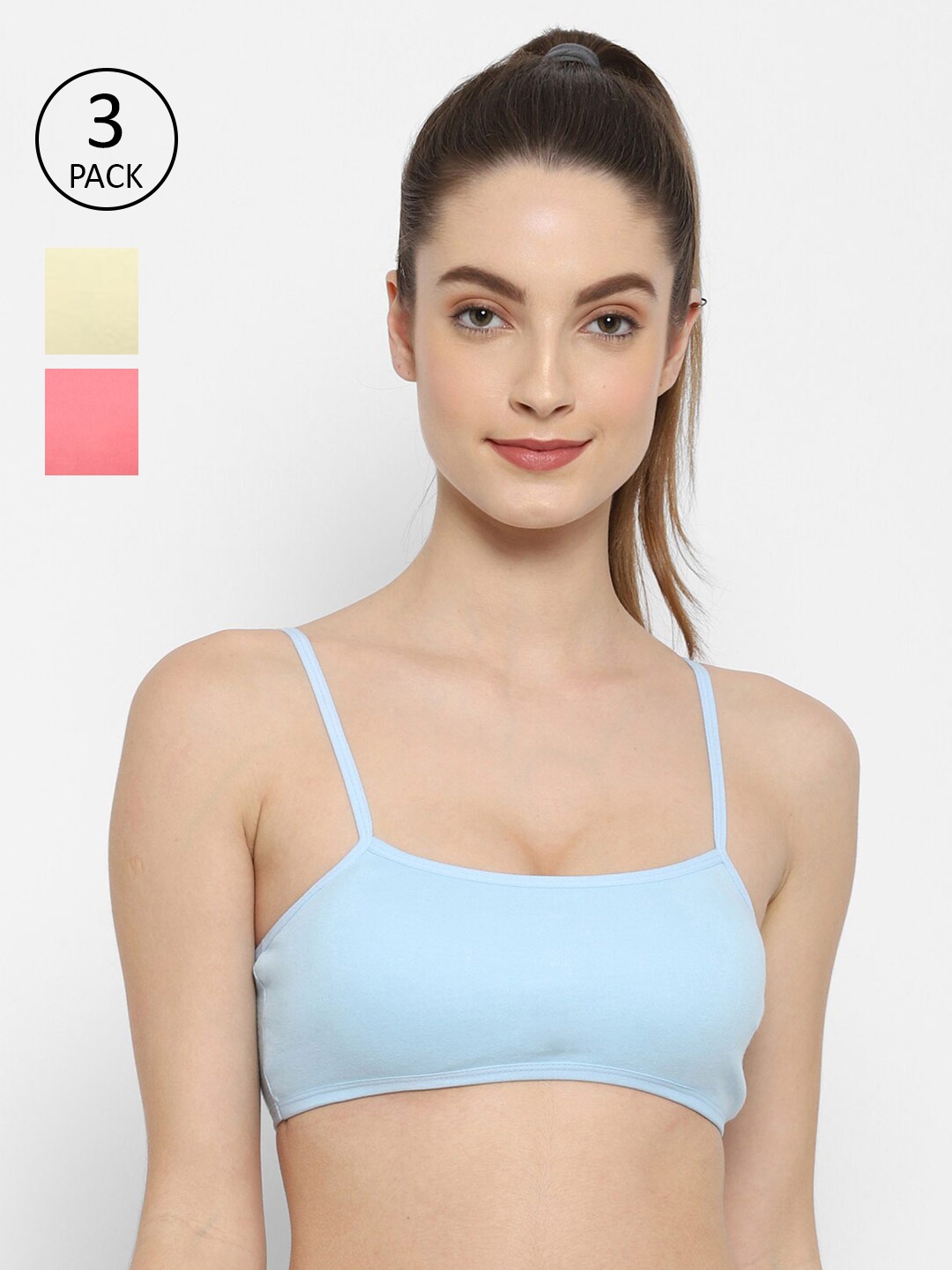 

Floret Pack Of 3 Bralette, Blue