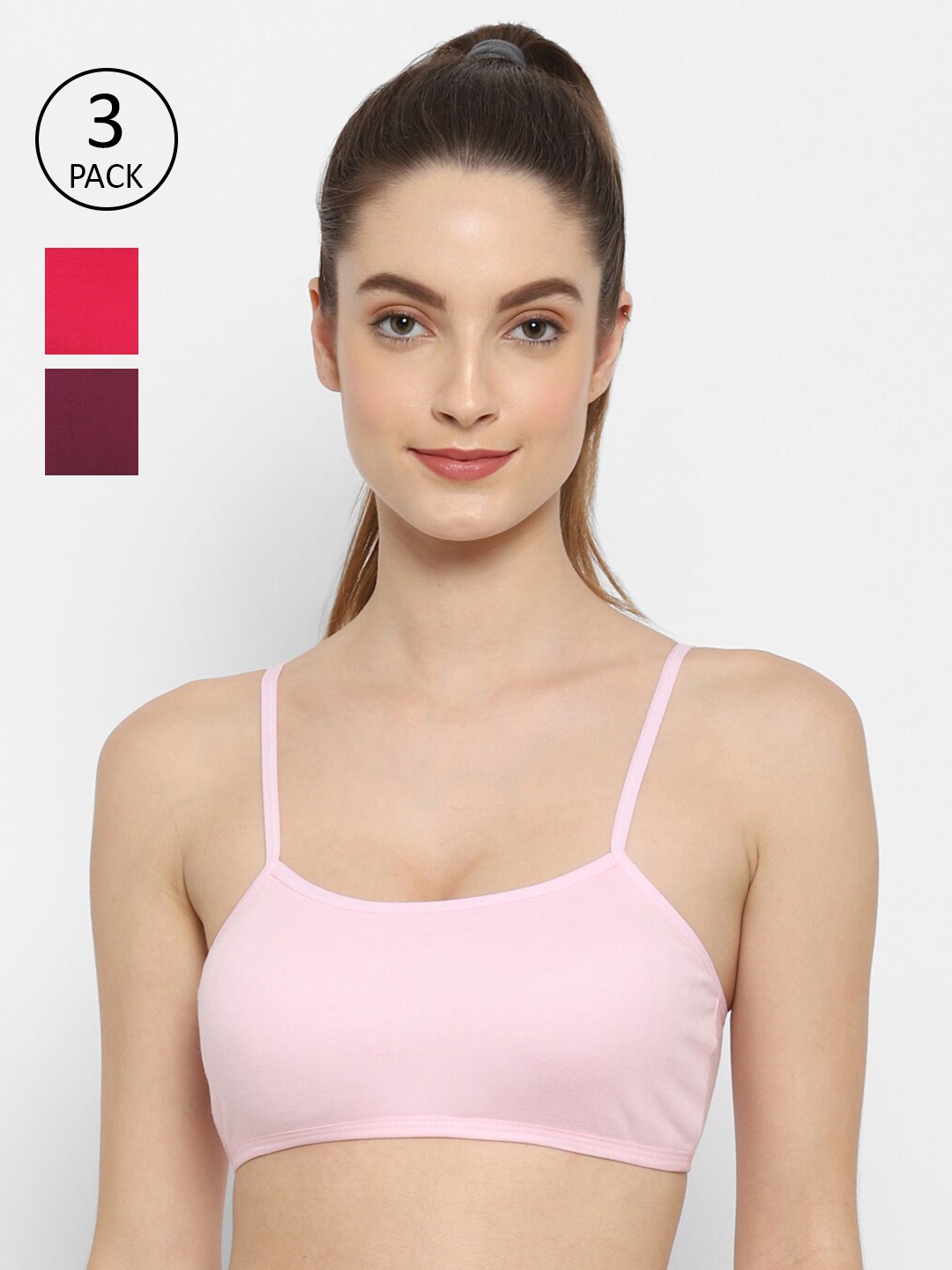 

Floret Pack Of 3 Bralette, Pink