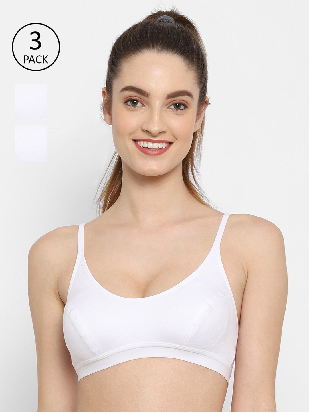 

Floret Pack of 3 Bralette Bra, White