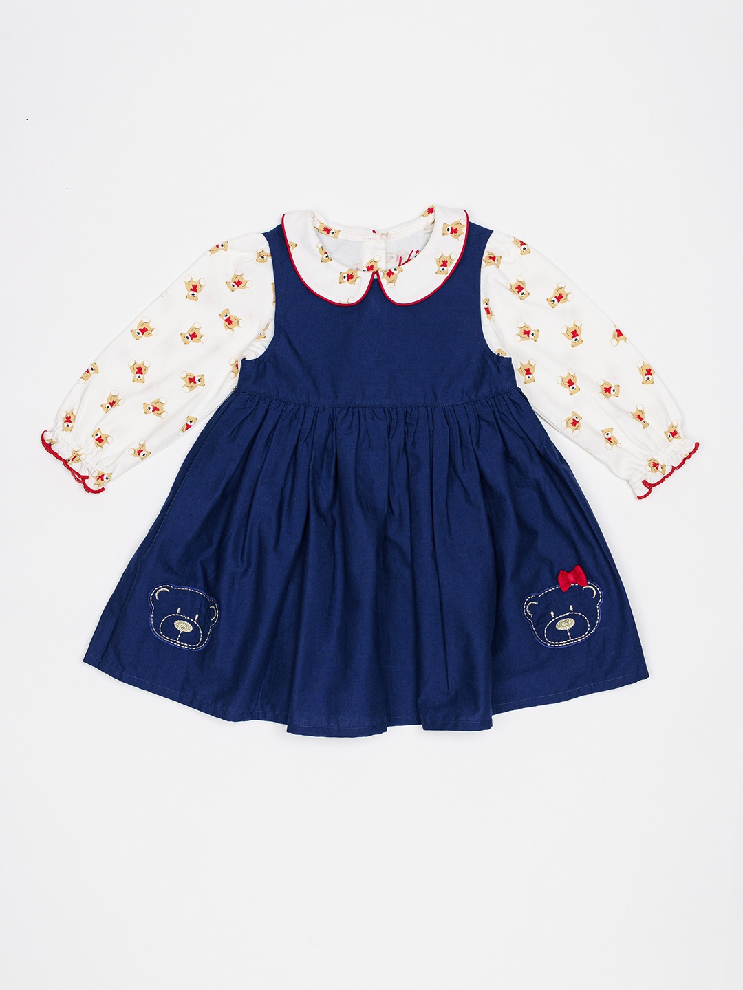 

H By Hamleys Blue & White Cotton Fit & Flare Dress with T-shirt