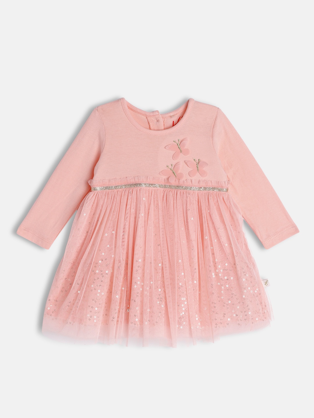 

H By Hamleys Pink Sequined Embellished Fit & Flare Dress