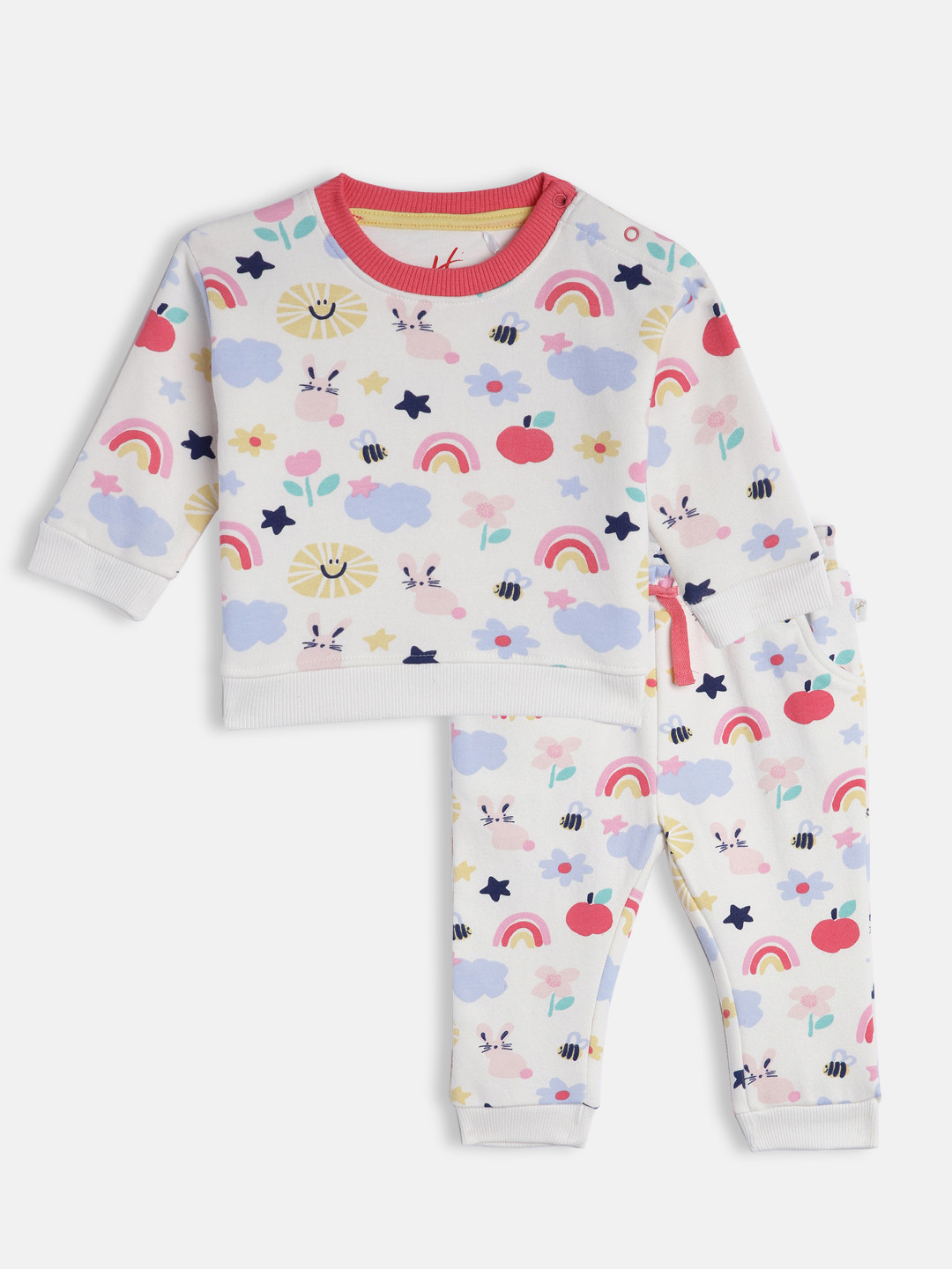 

H By Hamleys Infant Girls White Printed T-shirt with Joggers