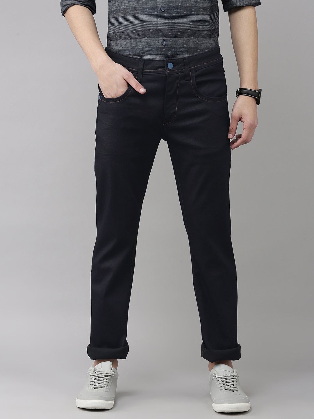 

VAN HEUSEN DENIM LABS Men Blue Slim Fit Low-Rise Clean Look Jeans