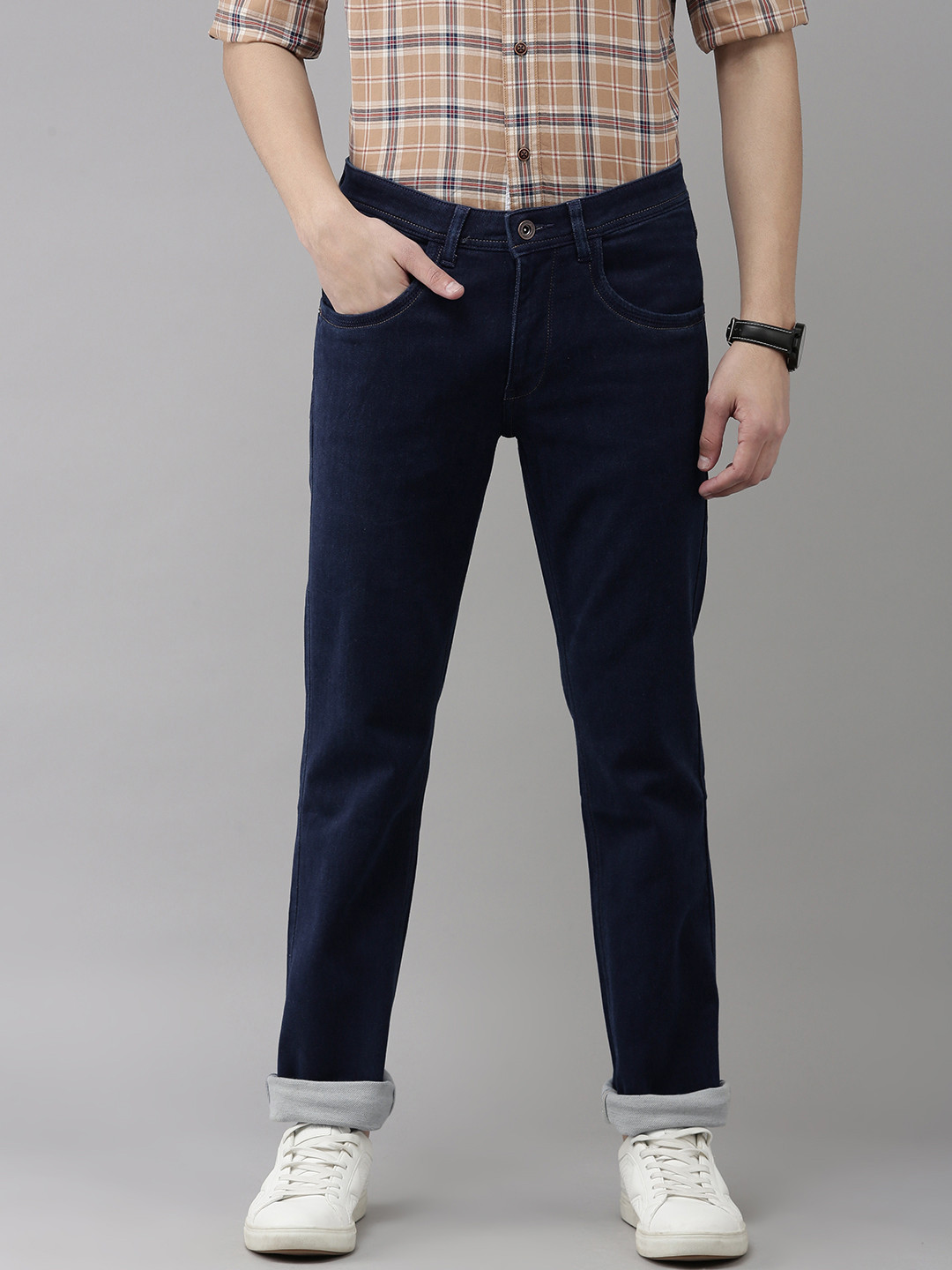 

VAN HEUSEN DENIM LABS Men Blue Slim Fit Low-Rise Stretchable Jeans