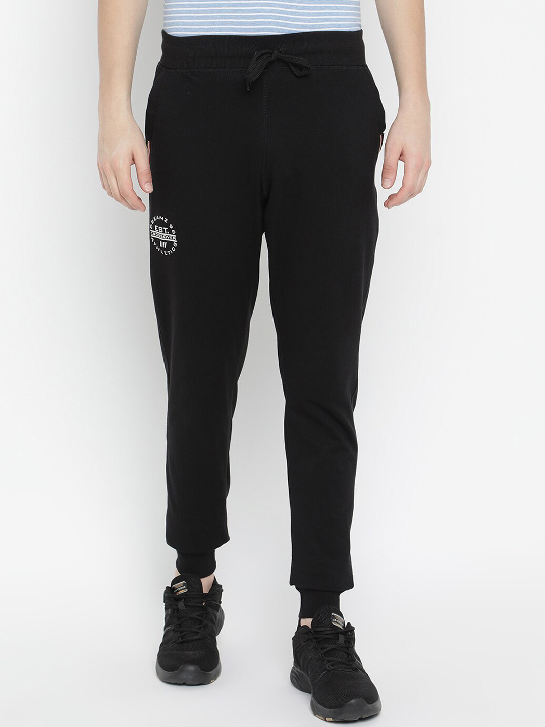 

V2 Value & Variety Men Black Printed Cotton Track Pants