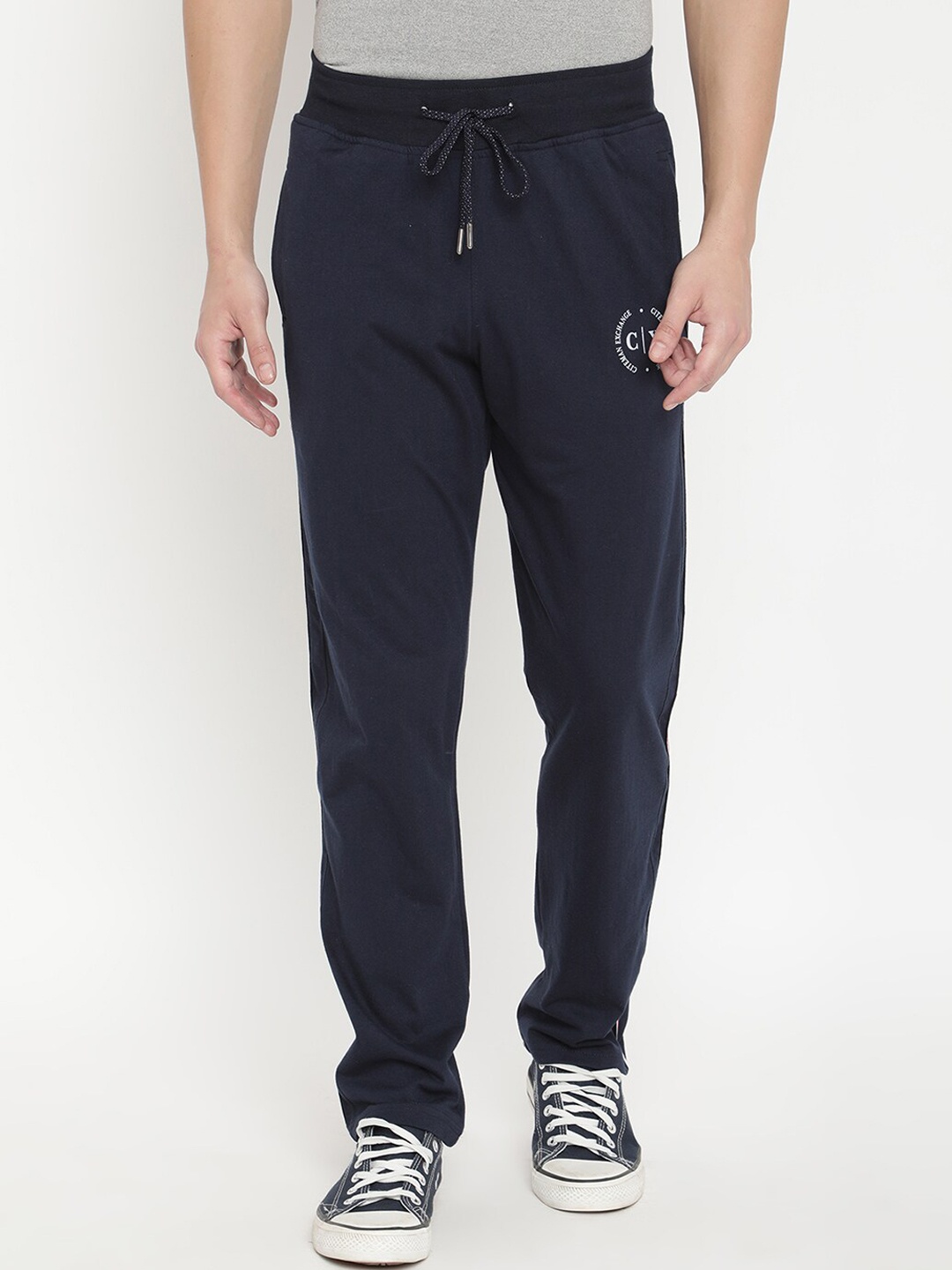 

V2 Value & Variety Men Navy Blue Printed Cotton Track Pants