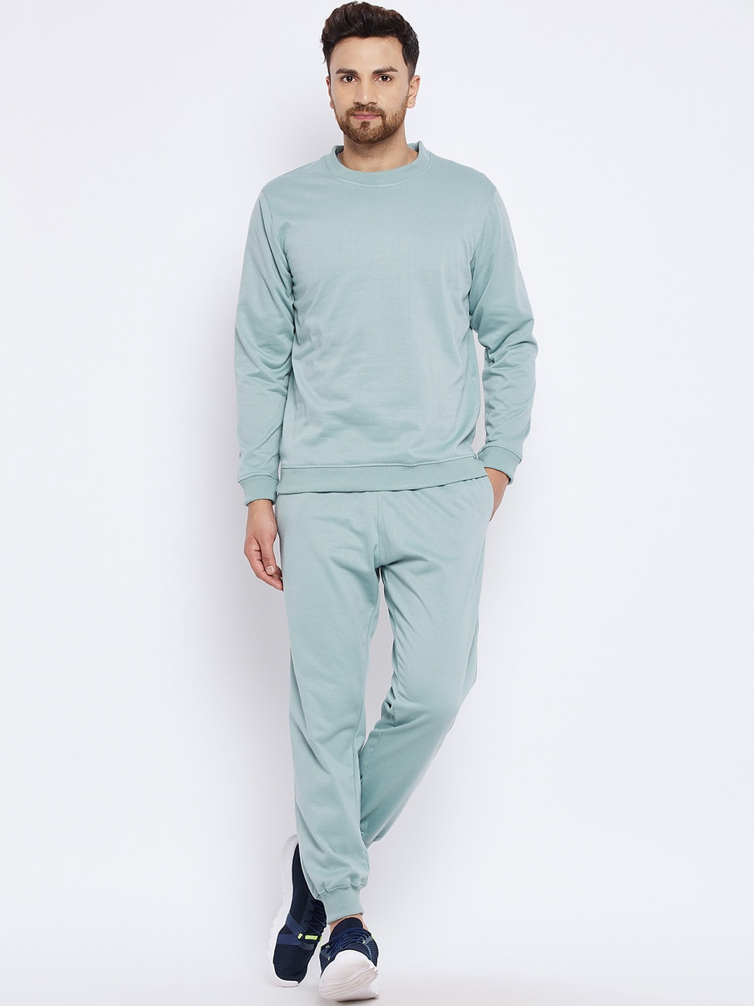 

FRENCH FLEXIOUS Men Blue Solid Cotton Tracksuits