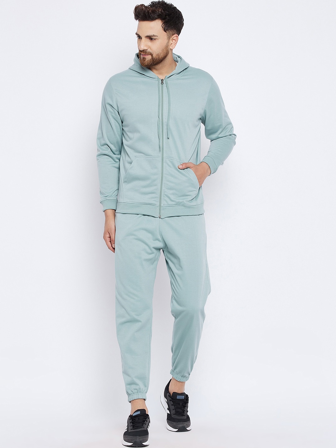 

FRENCH FLEXIOUS Men Blue Solid Relaxed-Fit Tracksuits