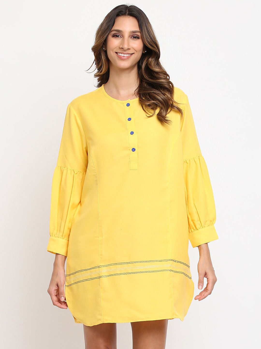 

am ma Yellow A-Line Dress