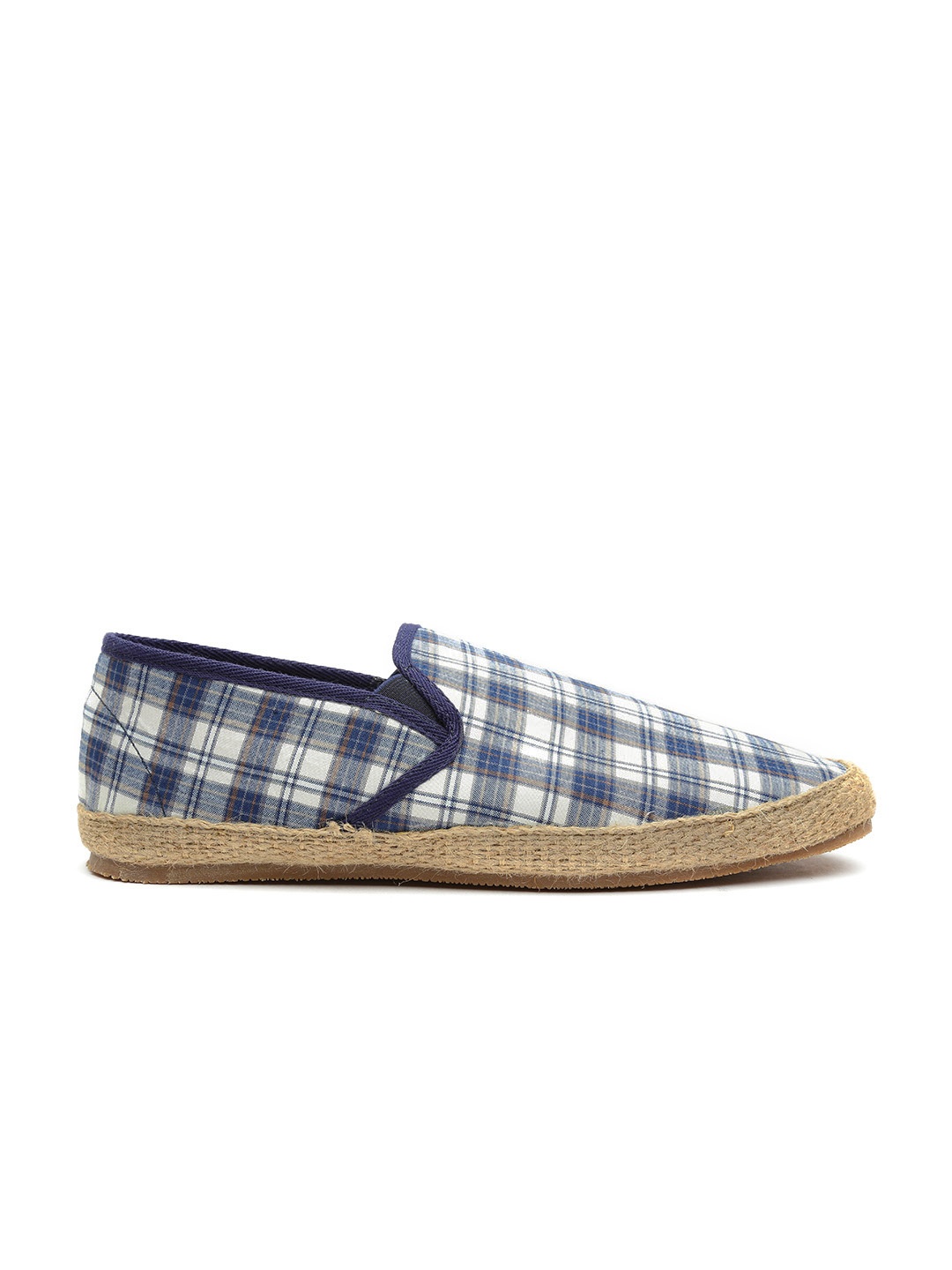 

Carlton London Men Navy & White Checked Espadrilles, Navy blue