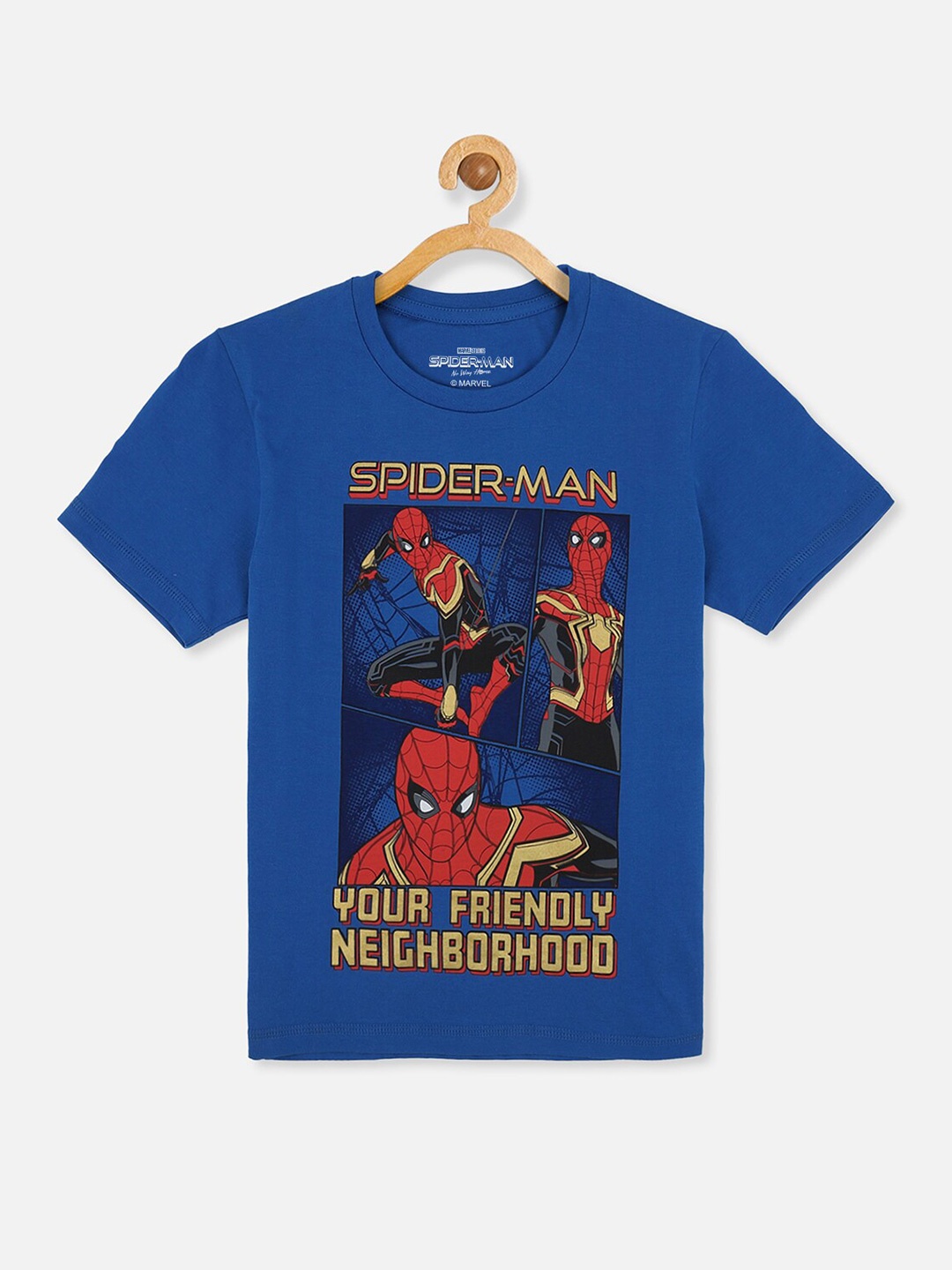 

Kids Ville Boys Blue Spider-Man Printed Cotton T-shirt