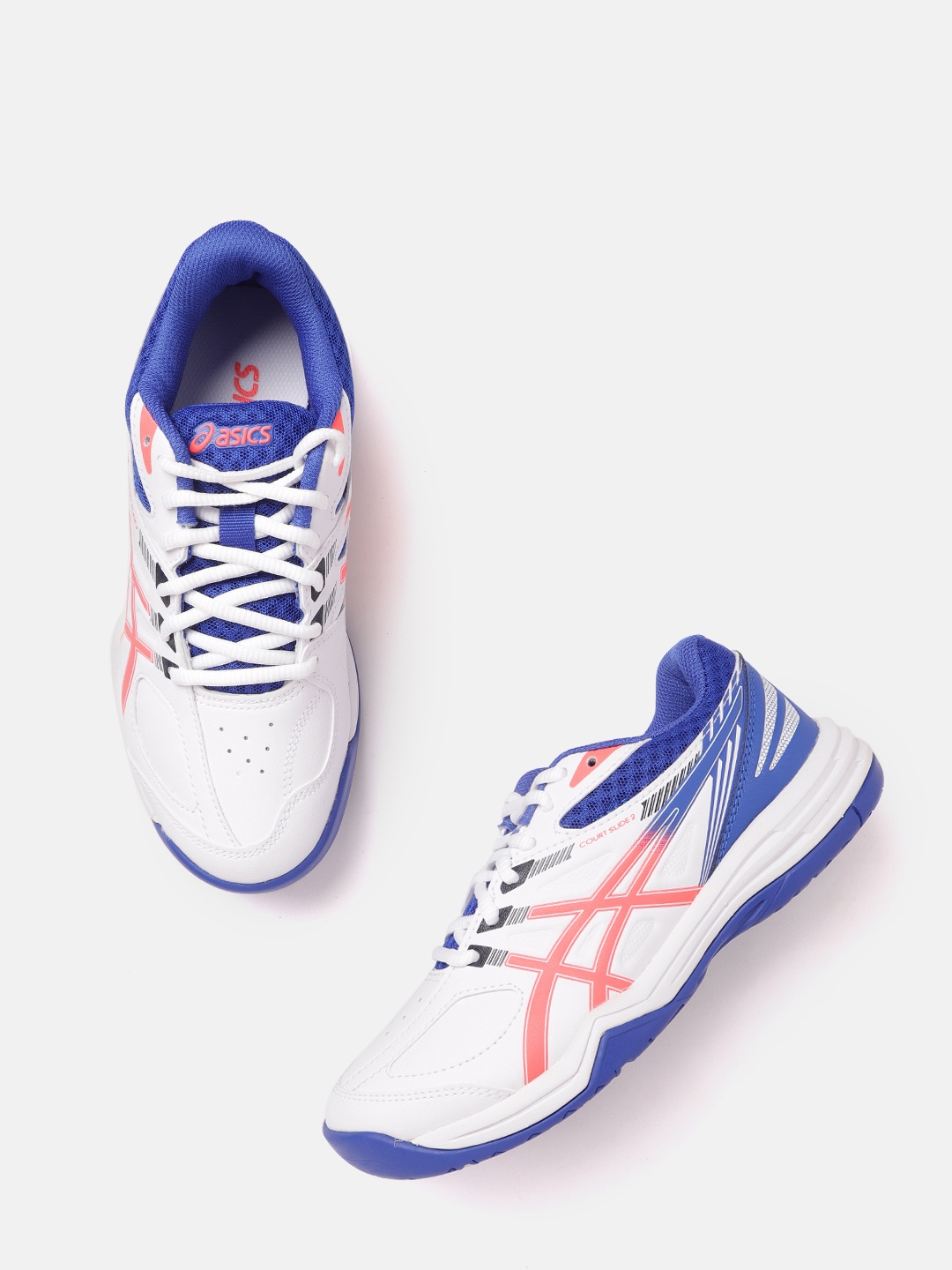 

ASICS Kids White & Blue Court Slide 2 GS Tennis Shoes