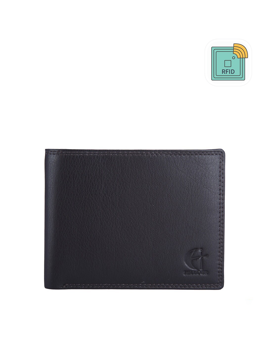 

HiLEDER Men Brown Leather Two Fold Wallet