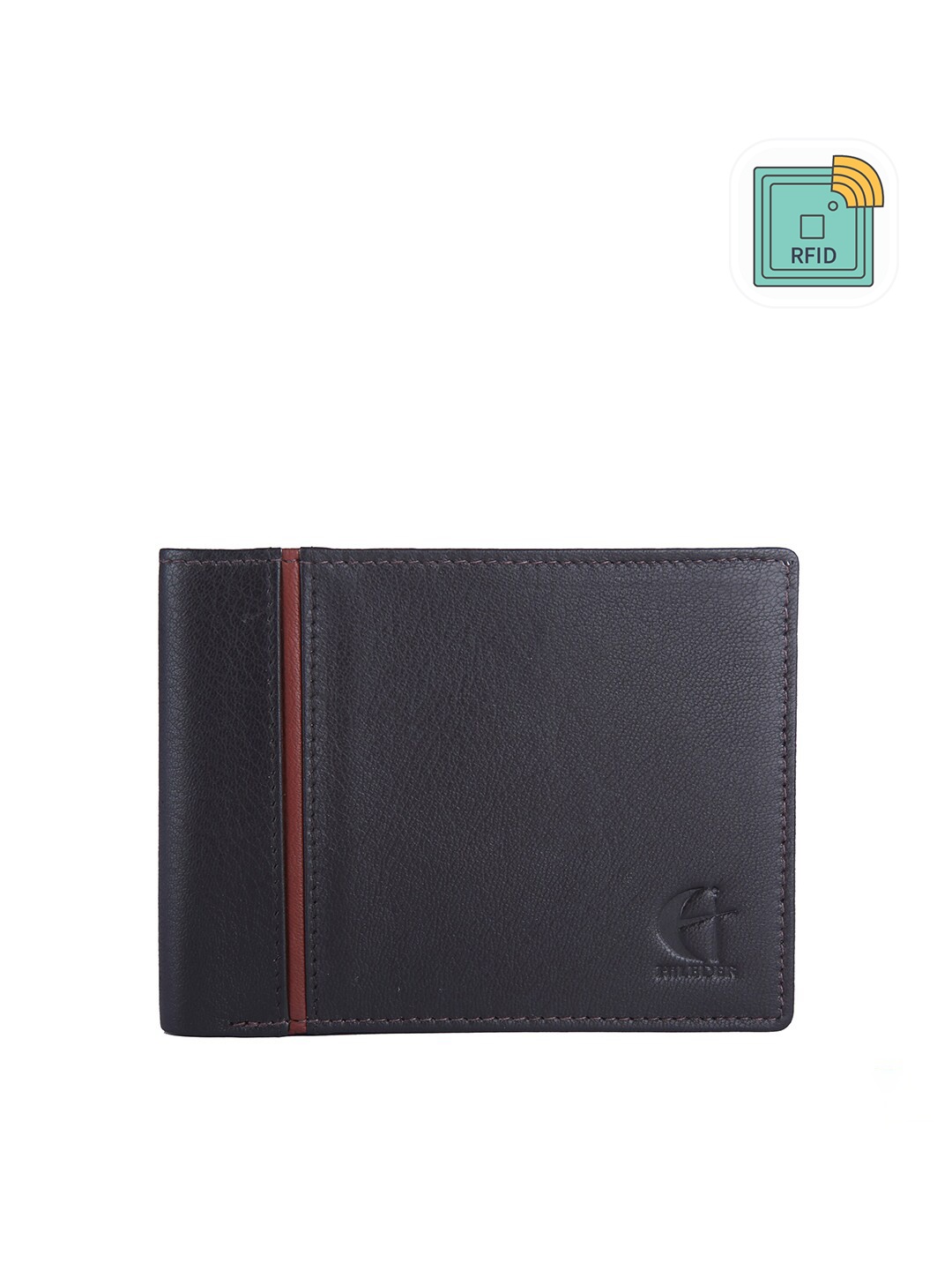 

HiLEDER Men Brown Leather Two Fold Wallet