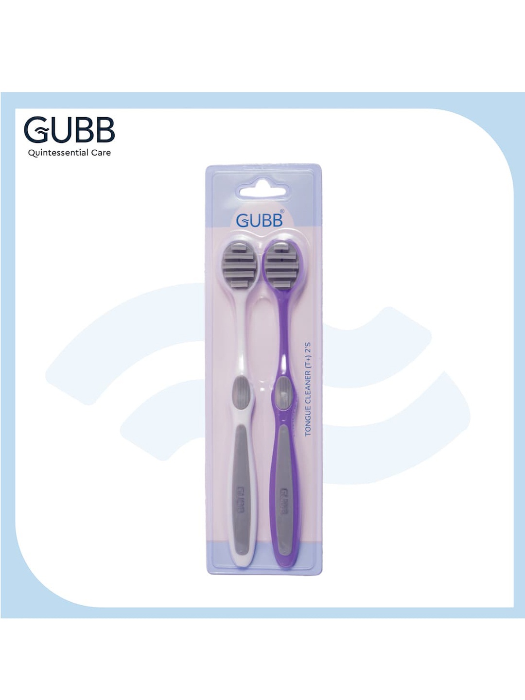 

GUBB Pack Of 2 Purple & White Solid Rubber Tongue Cleaner