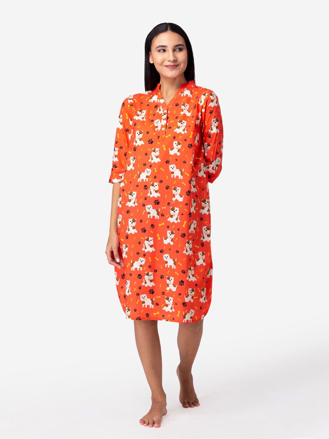 

Fluffalump Red Printed Nightdress