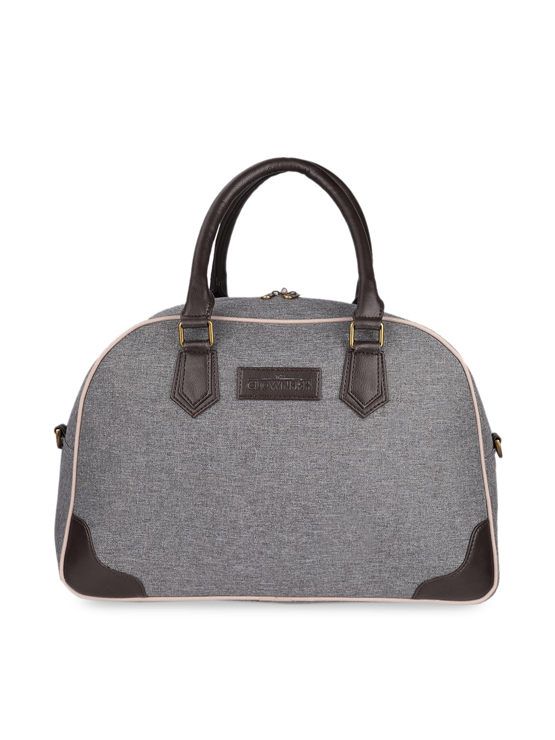 

THE CLOWNFISH Clara Unisex Grey Solid Tapestry Fabric Travel Duffle Bag