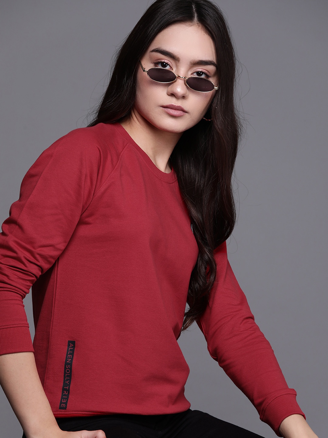 

Allen Solly Woman Women Red Pure Cotton Sweatshirt