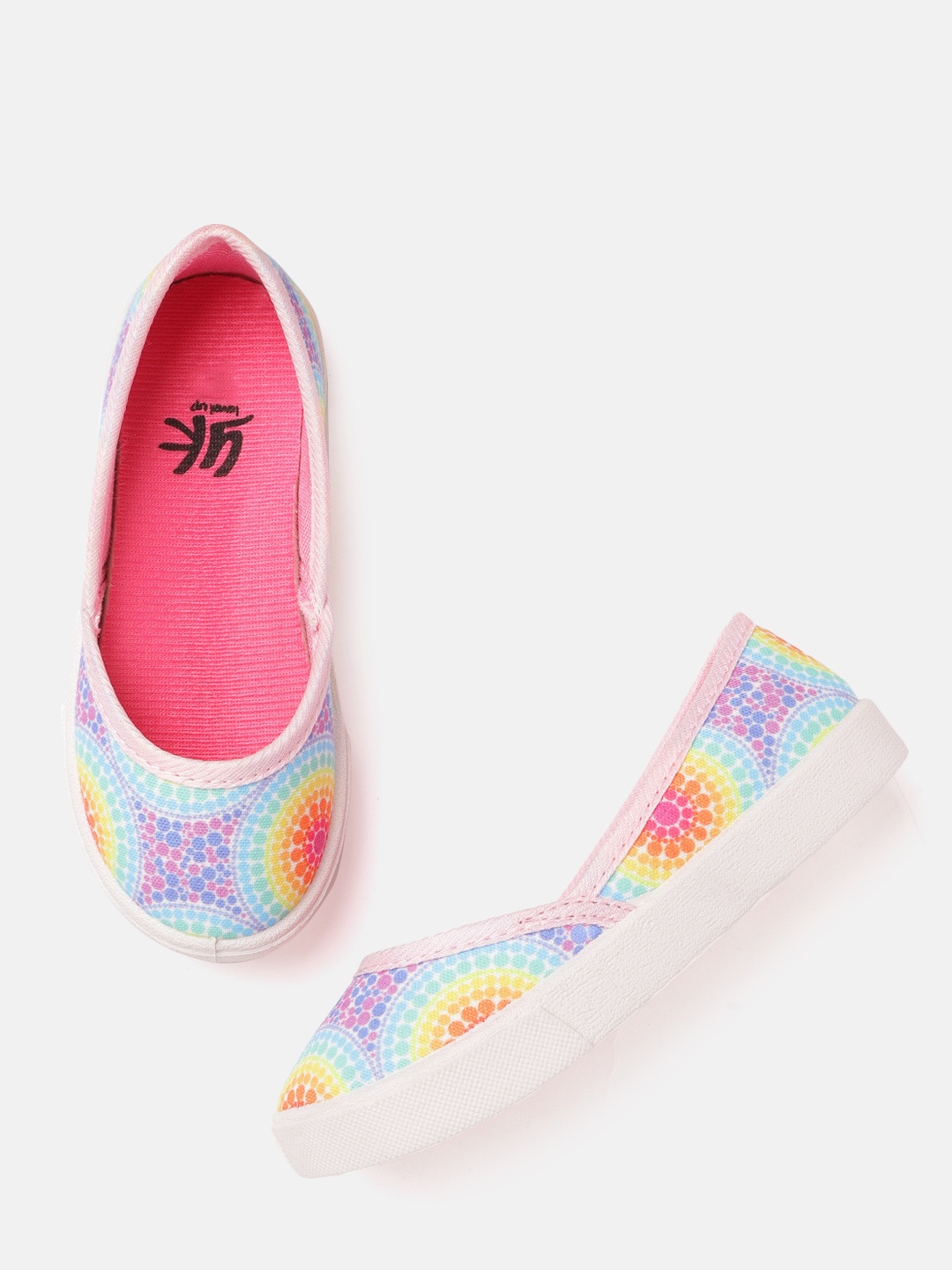 

YK Girls Blue & Pink Printed Ballerinas