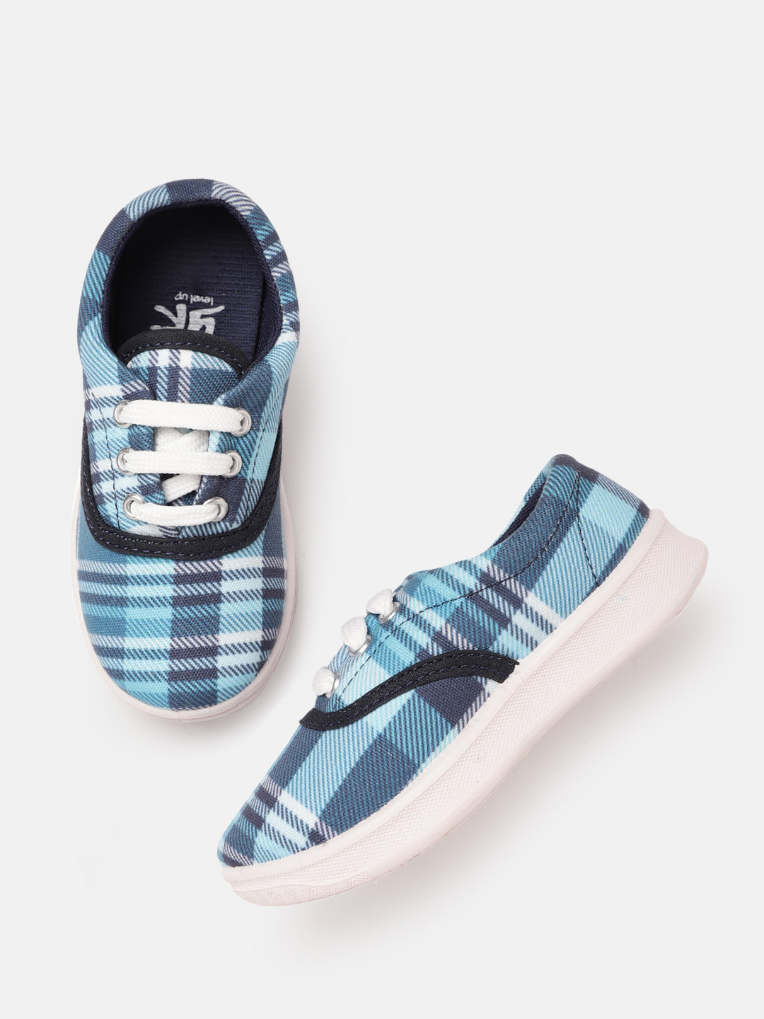 

YK Boys Blue & White Checked Sneakers