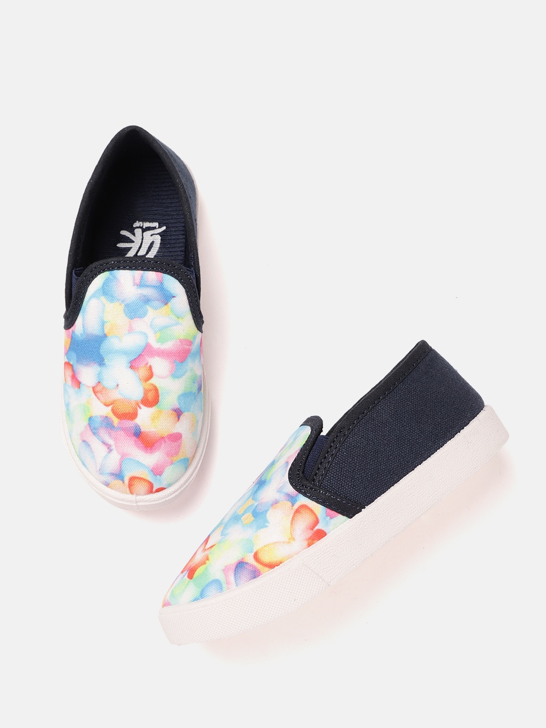 

YK Boys Blue & Orange Butterfly Printed Slip-On Sneakers