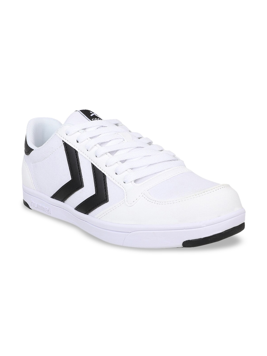 

hummel Unisex White & Black Striped Sneakers