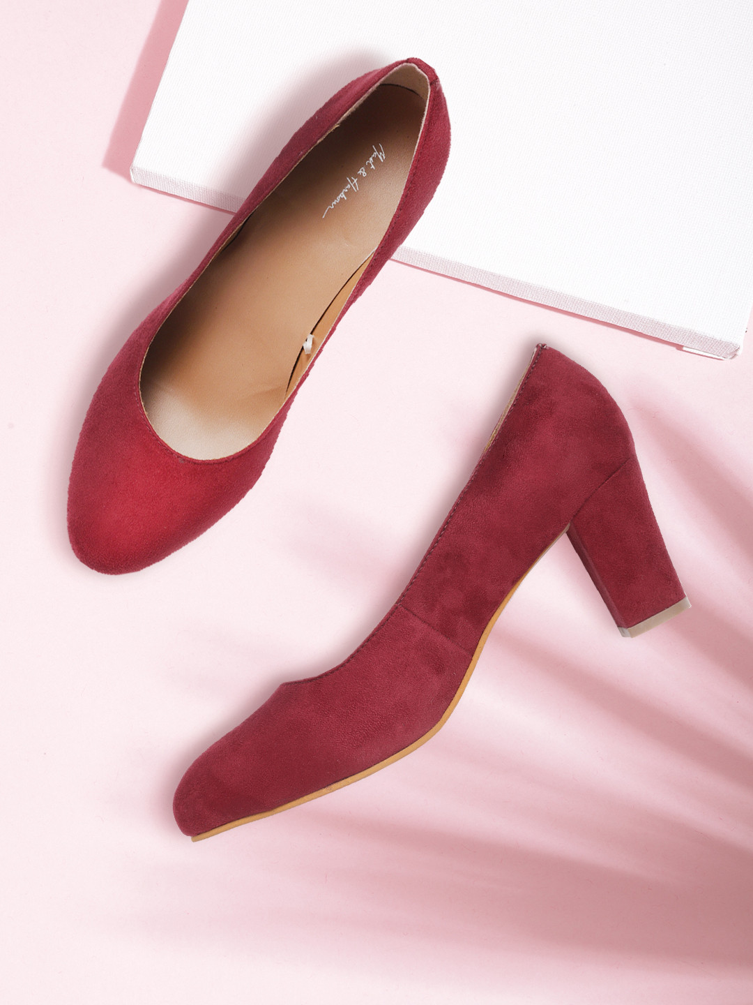 

Mast & Harbour Burgundy Suede Finish Pumps